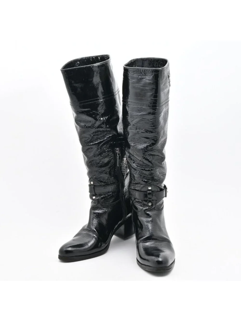 Prada Long Boots Black Leather
